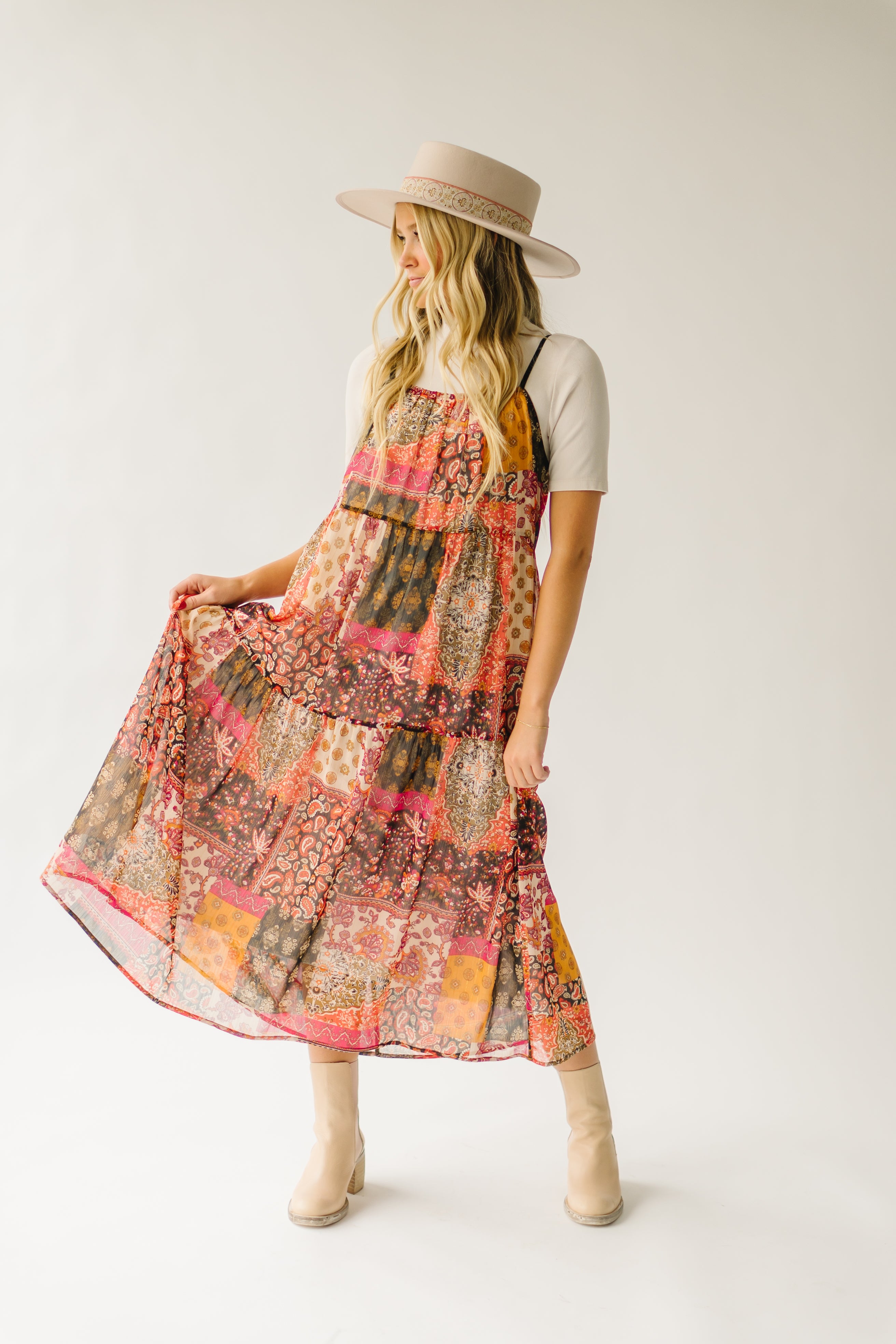 Danby Patchwork Midi Dress Multi