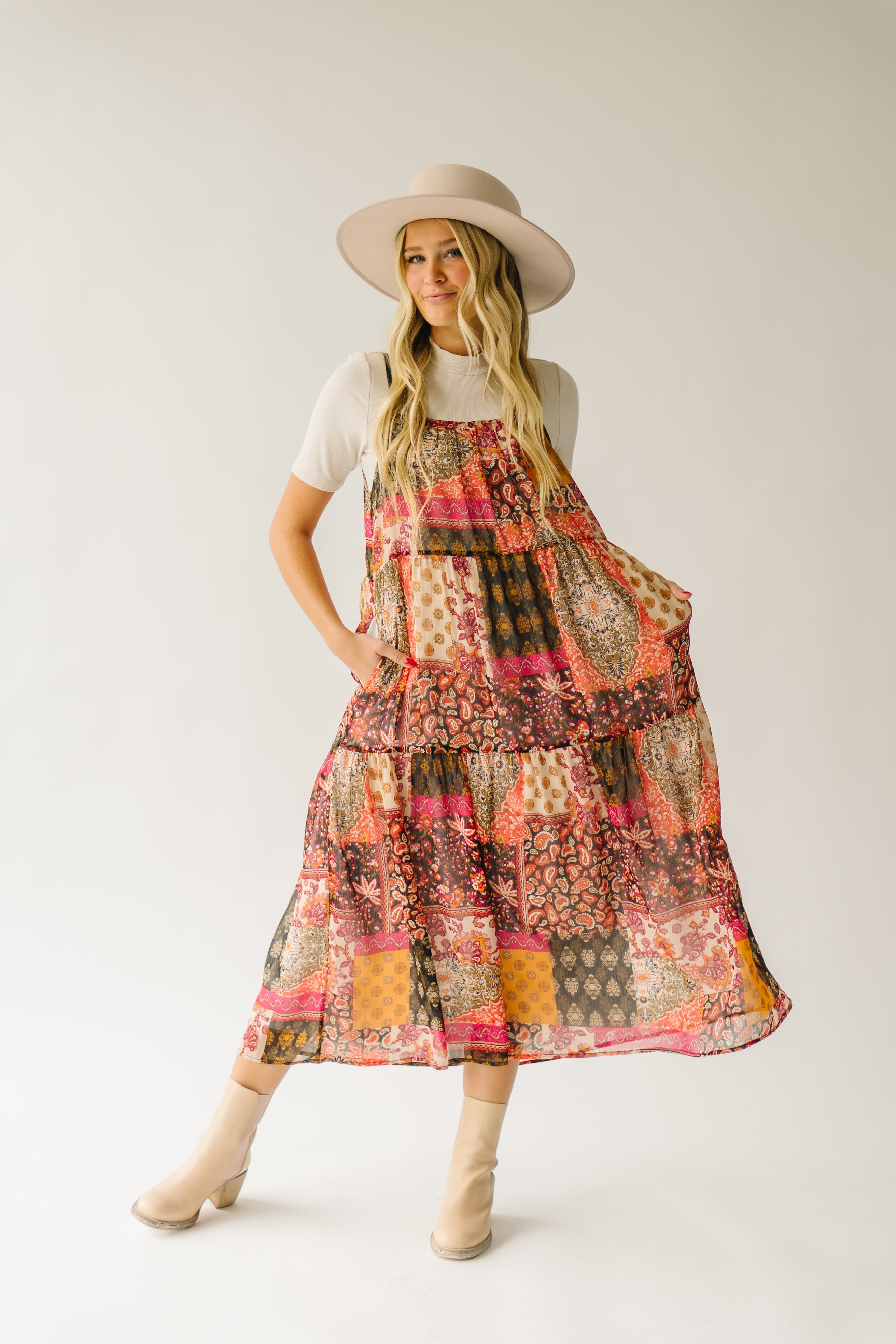 Danby Patchwork Midi Dress Multi