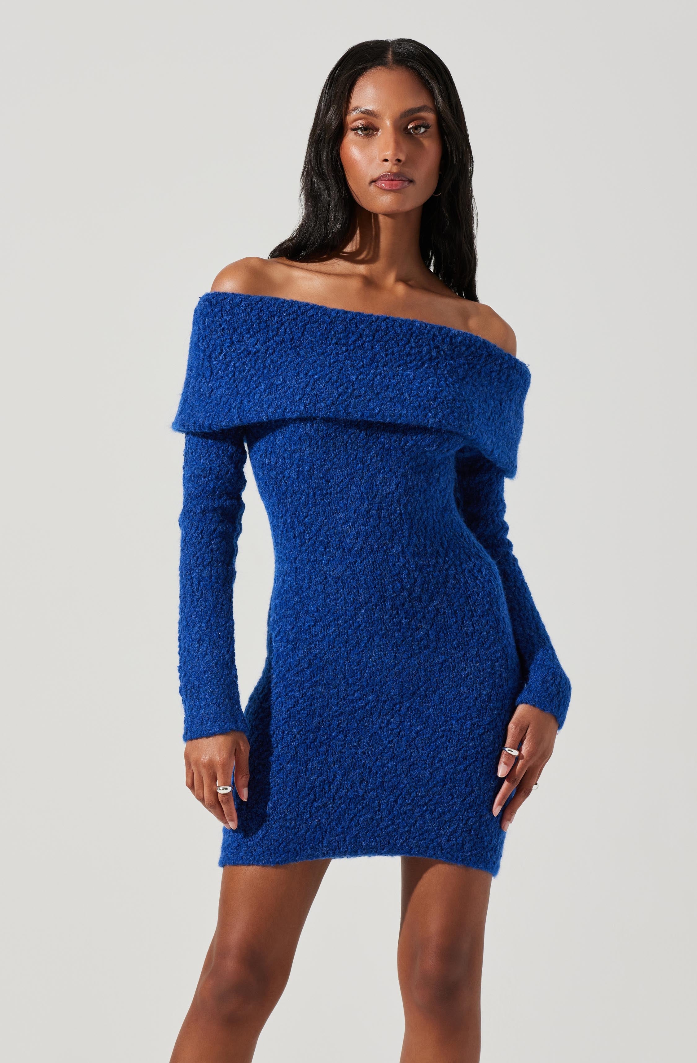 Danya Sweater Dress, Off Shoulder Style