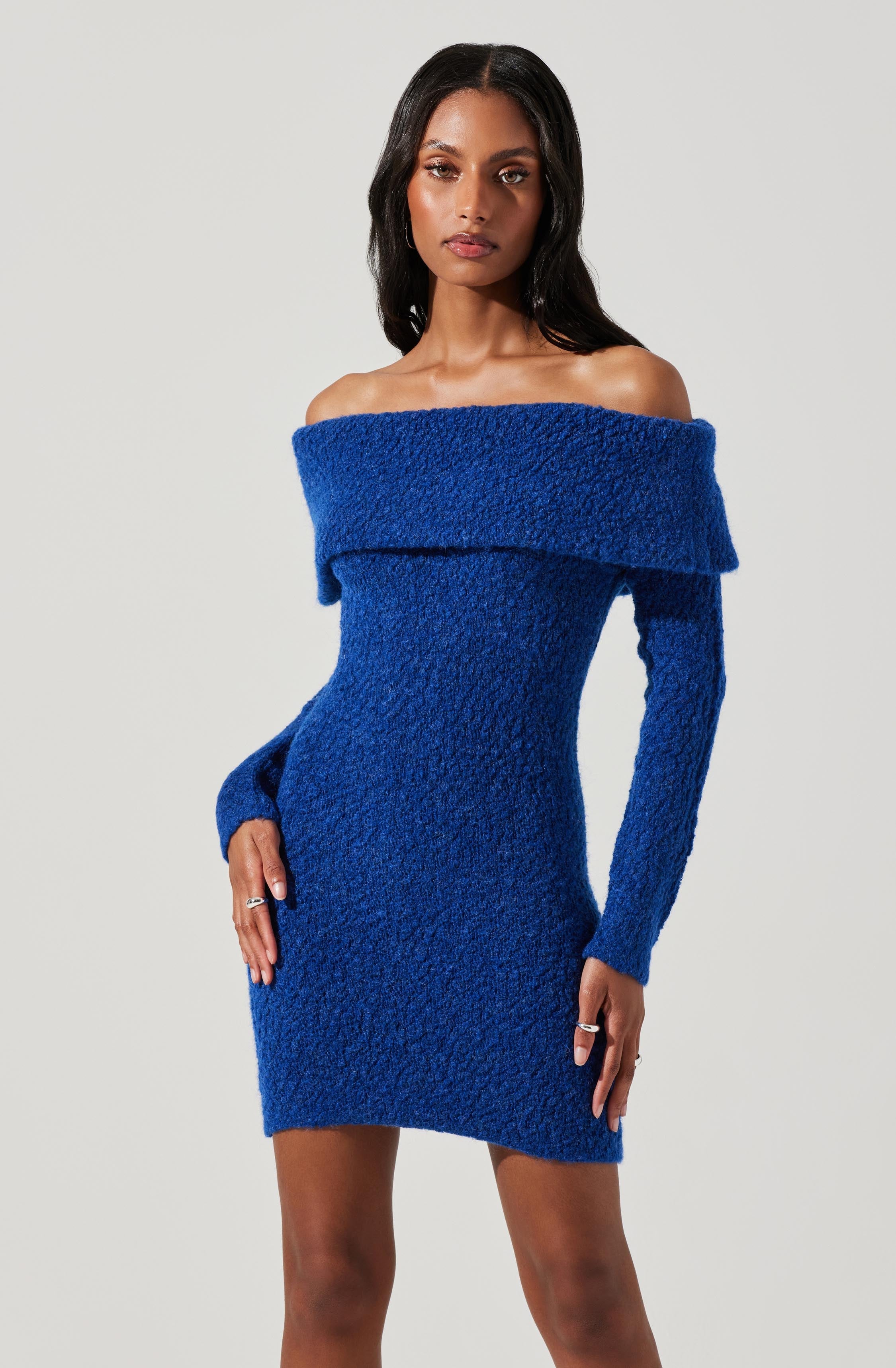 Danya Sweater Dress, Off Shoulder Style