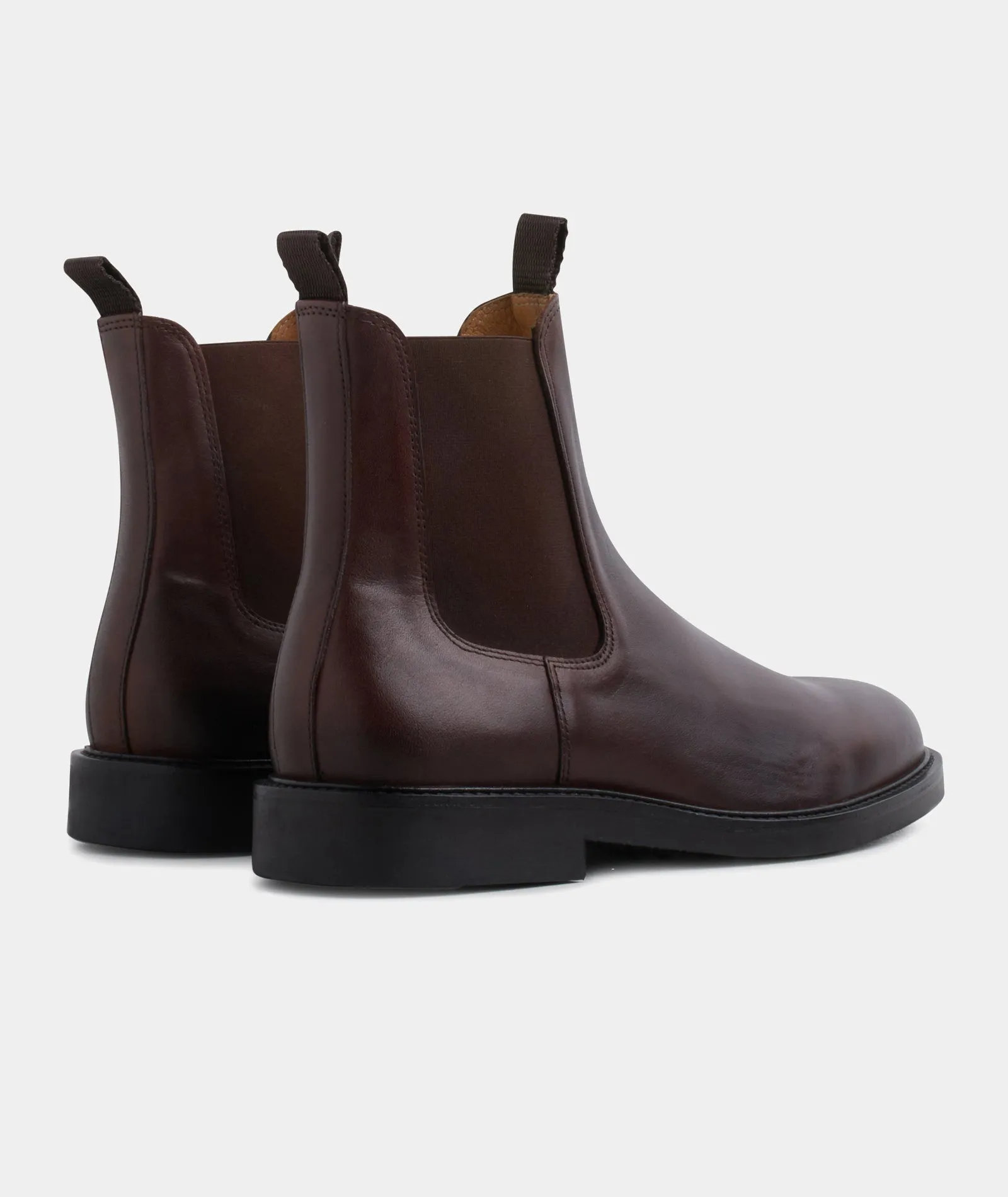 Dark Brown Leather Chelsea Boots