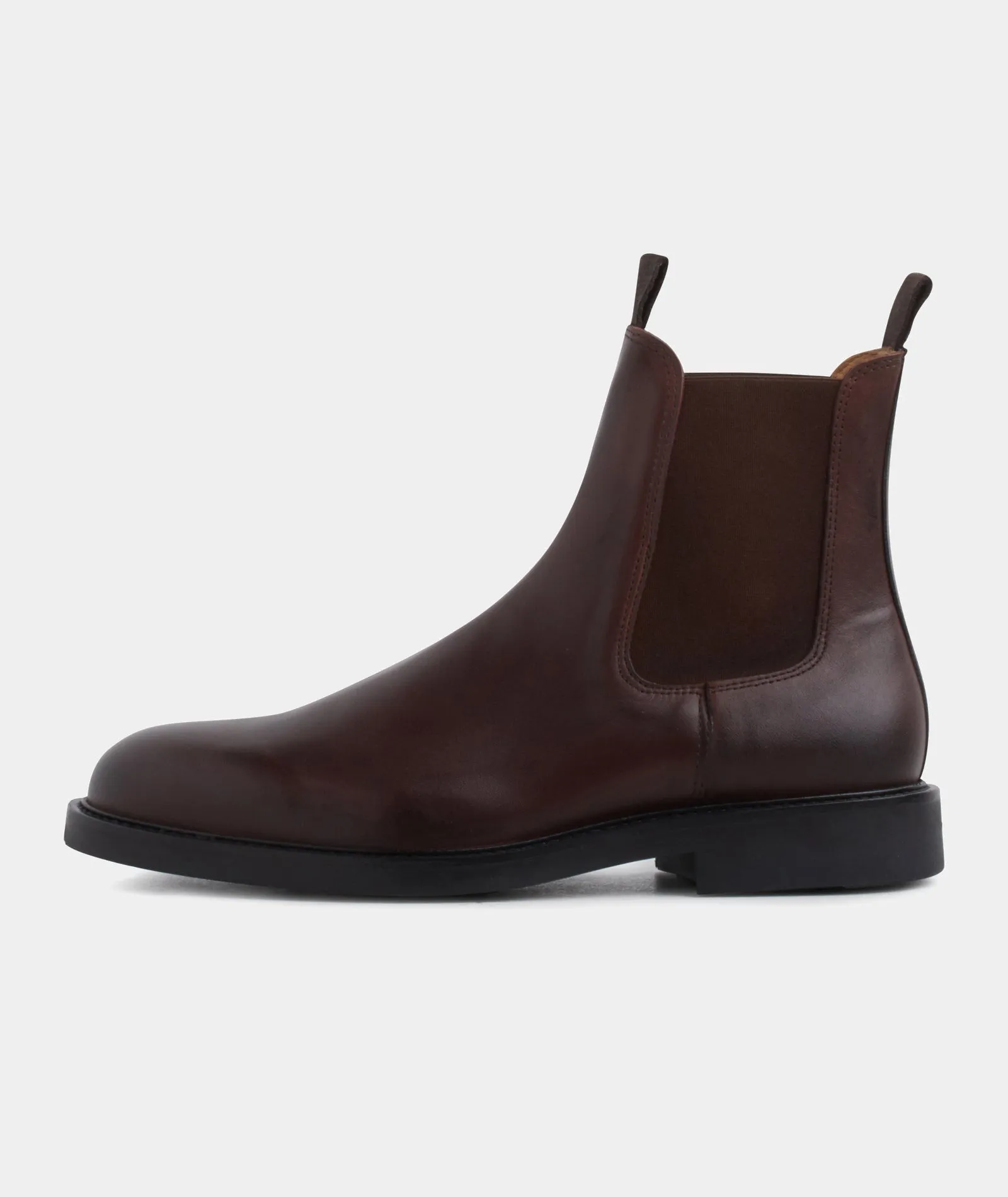 Dark Brown Leather Chelsea Boots