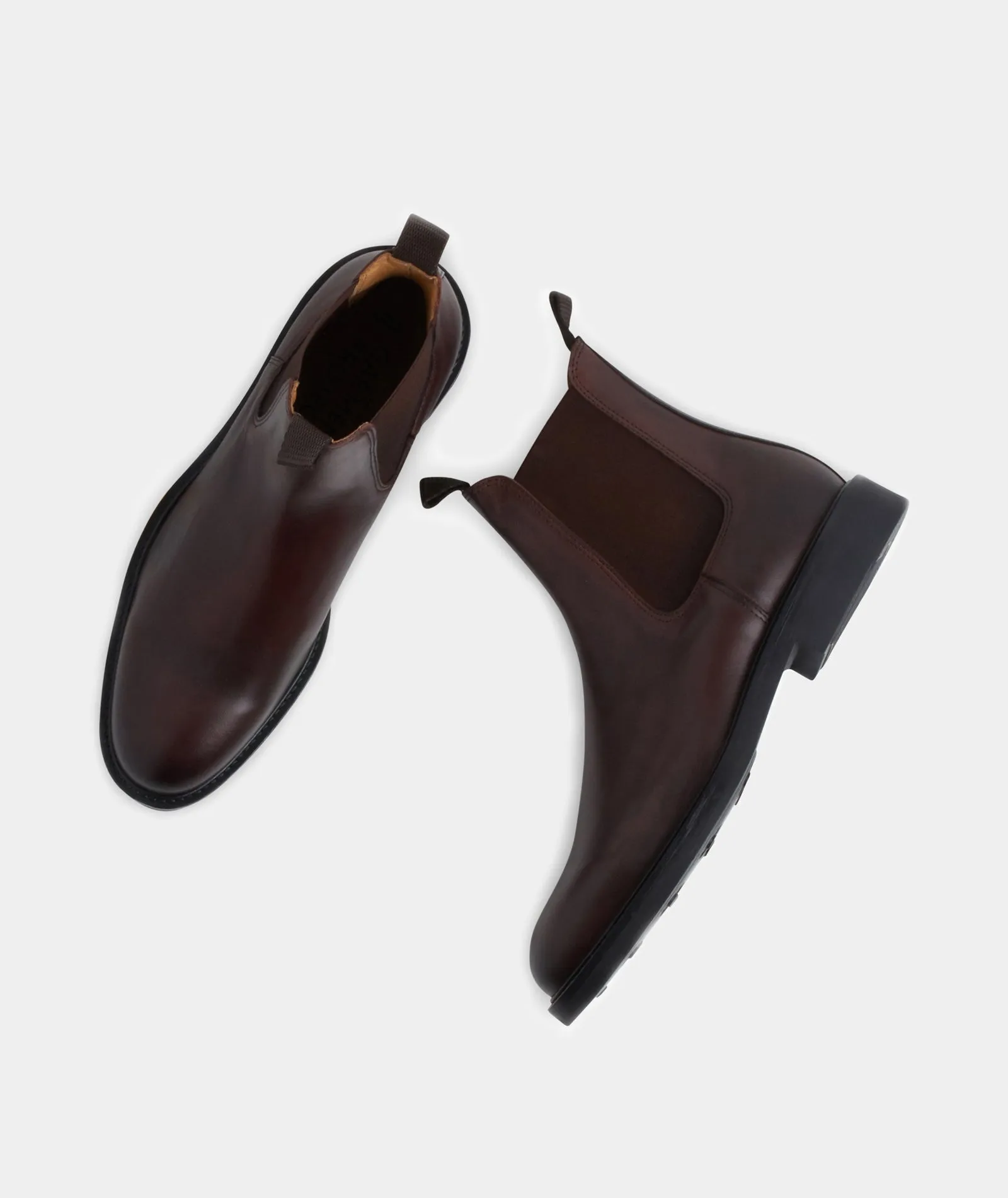 Dark Brown Leather Chelsea Boots