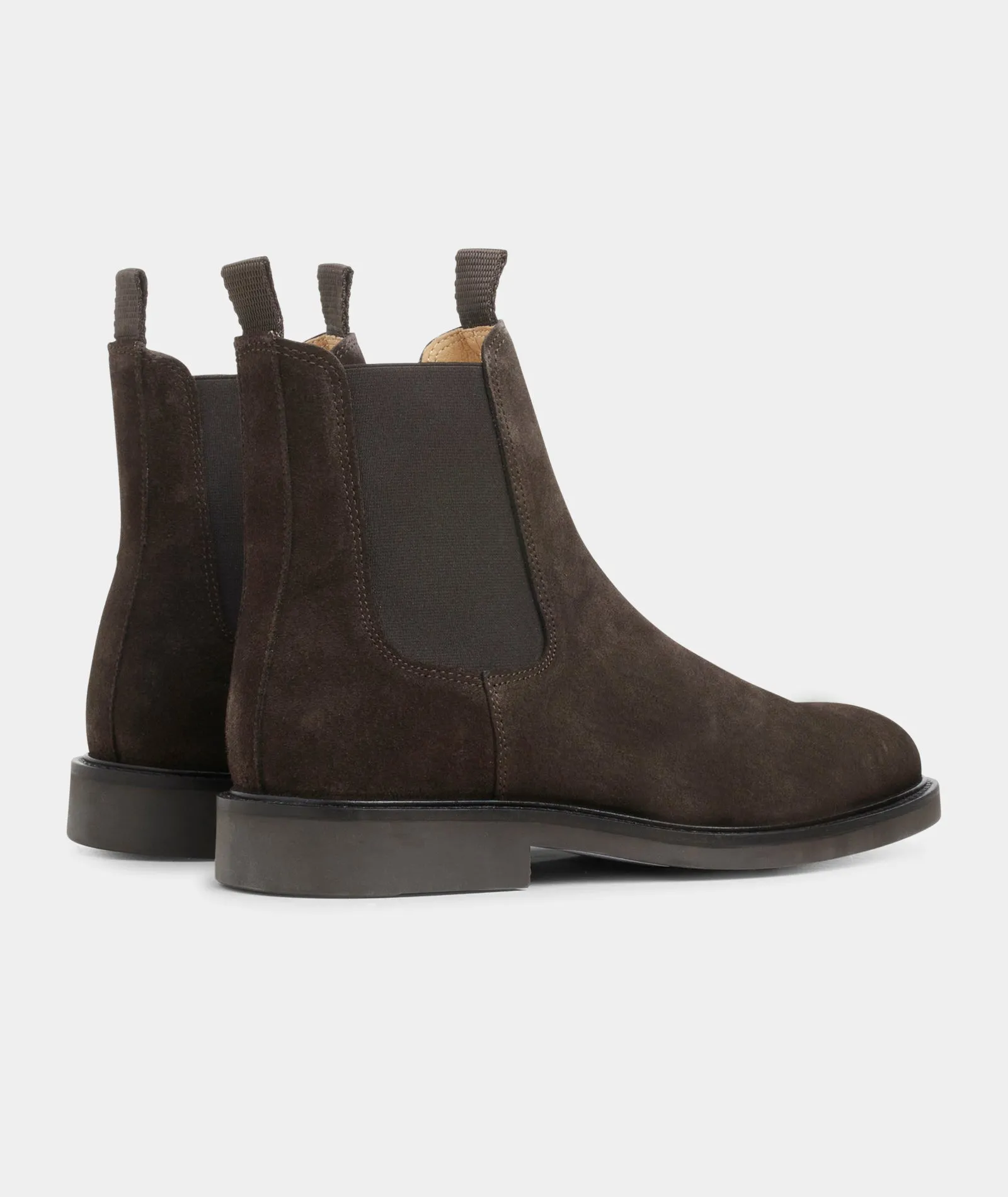 Dark Brown Suede Chelsea Boots