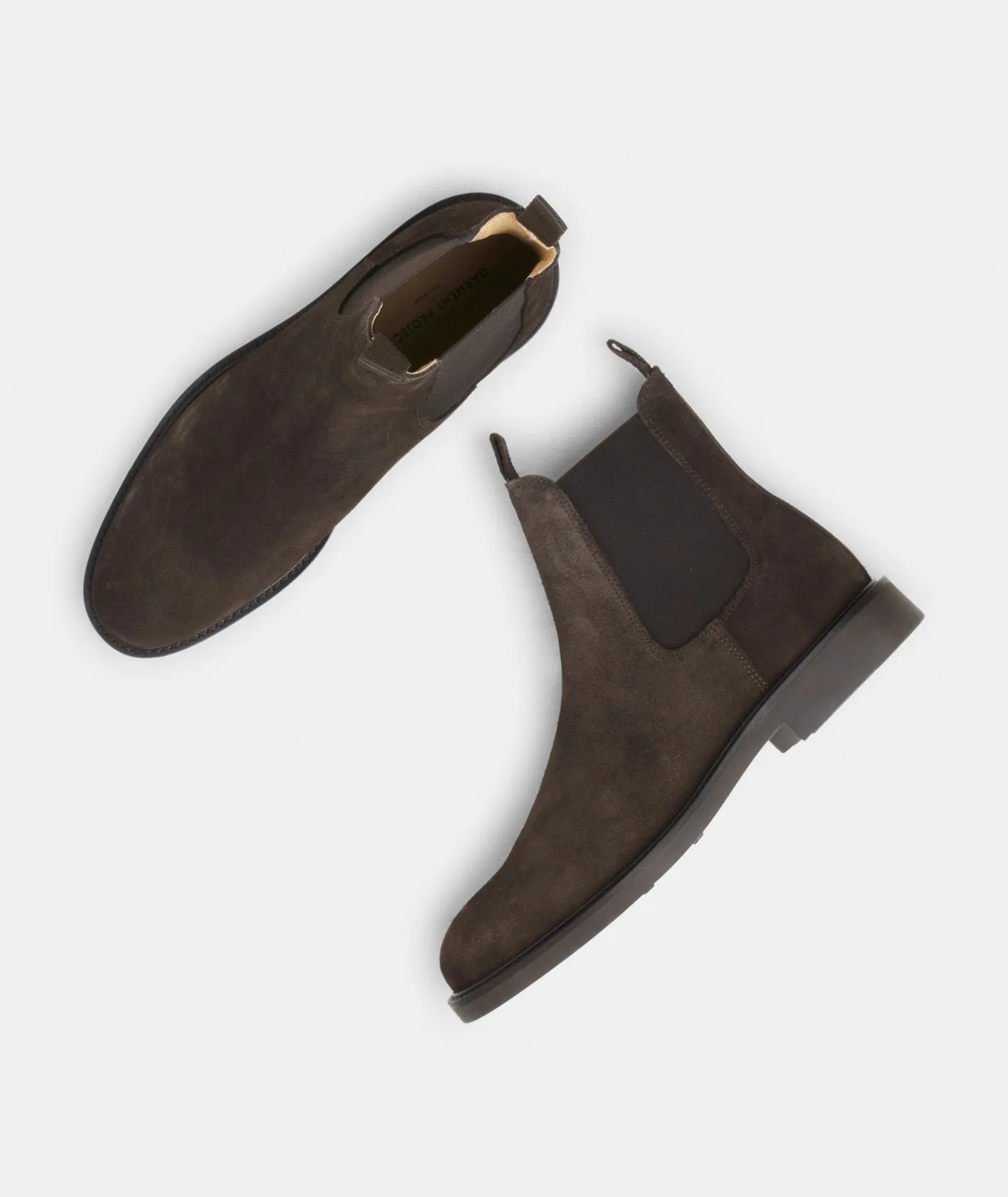 Dark Brown Suede Chelsea Boots