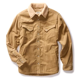 Dark Khaki Corduroy Western Shirt Jacket.