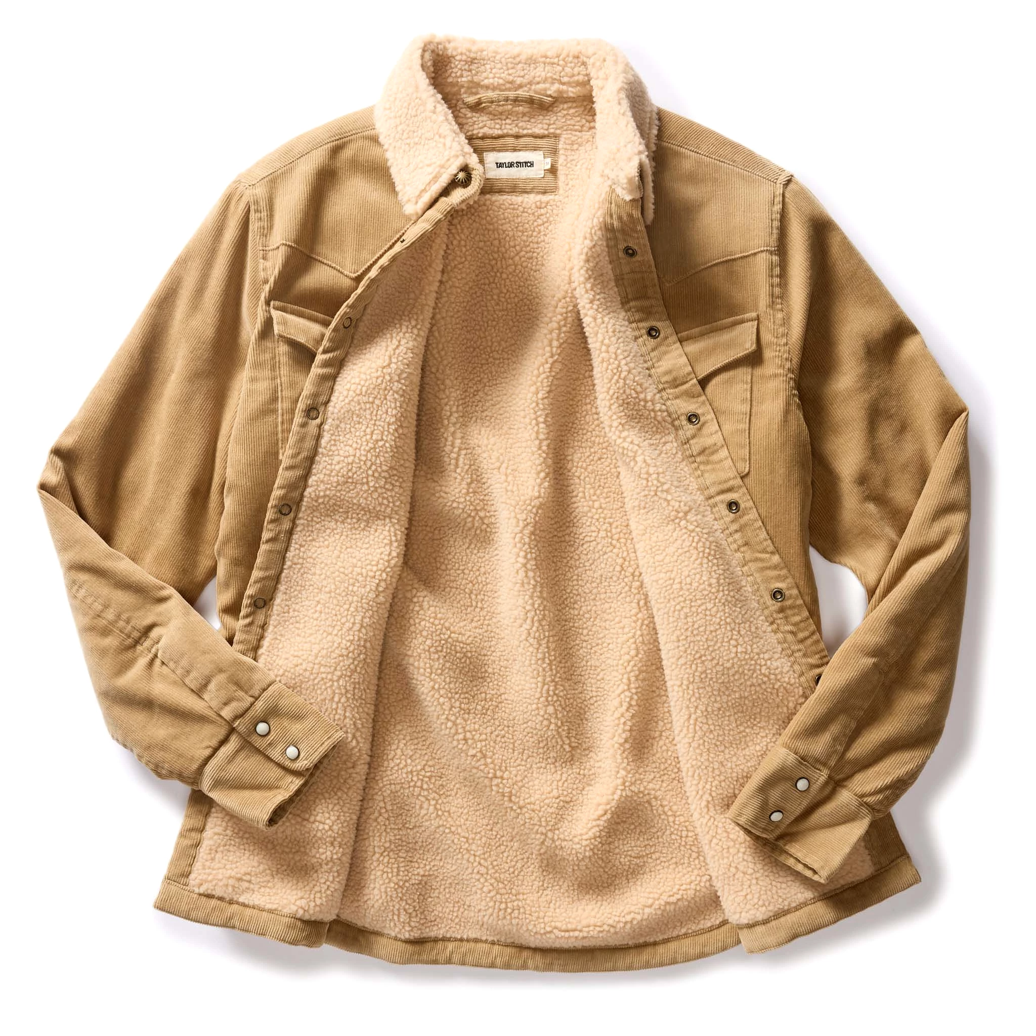 Dark Khaki Corduroy Western Shirt Jacket.