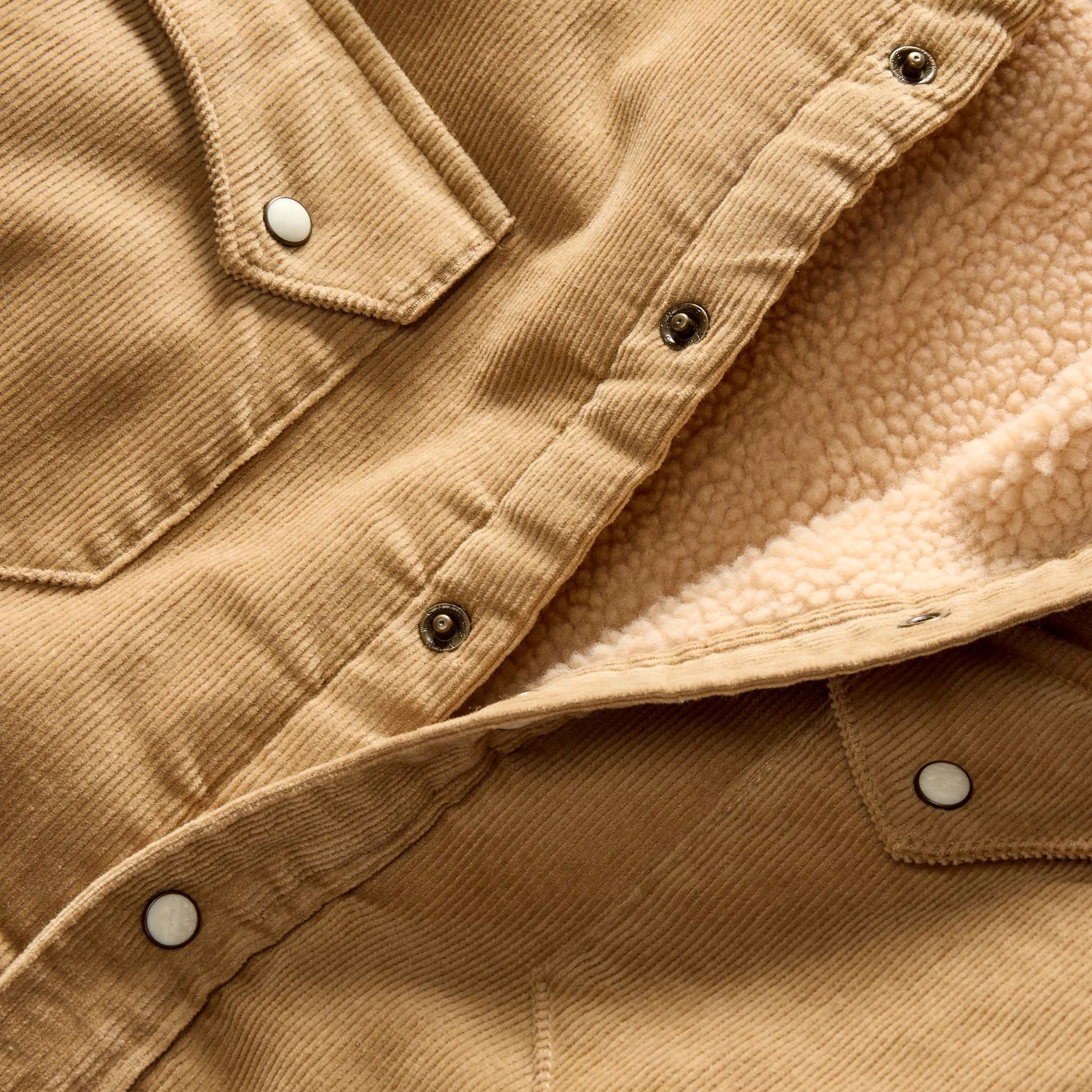 Dark Khaki Corduroy Western Shirt Jacket.