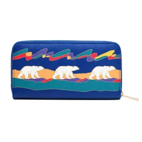 Dawn Oman Polar Bears Zip-Around Wallet