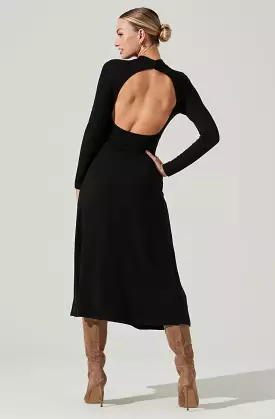 Delancy Open Back Long Sleeve Midi Dress | Shop Now