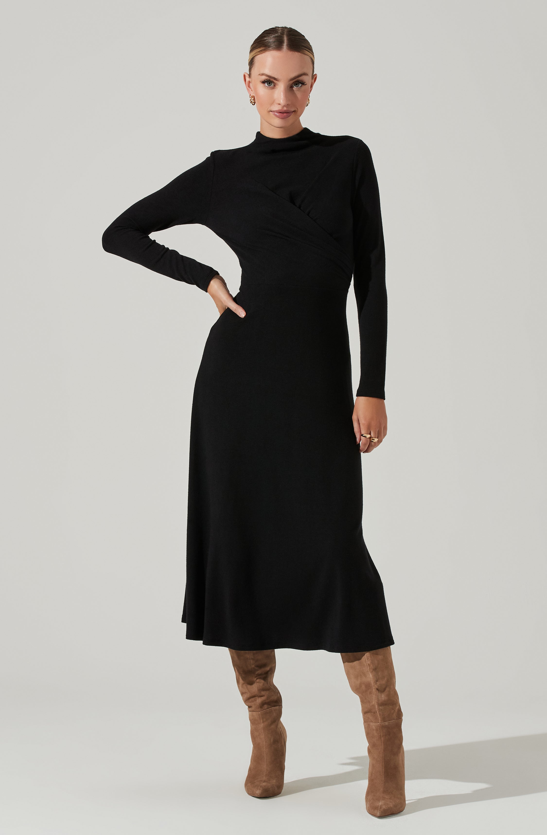 Delancy Open Back Long Sleeve Midi Dress | Shop Now