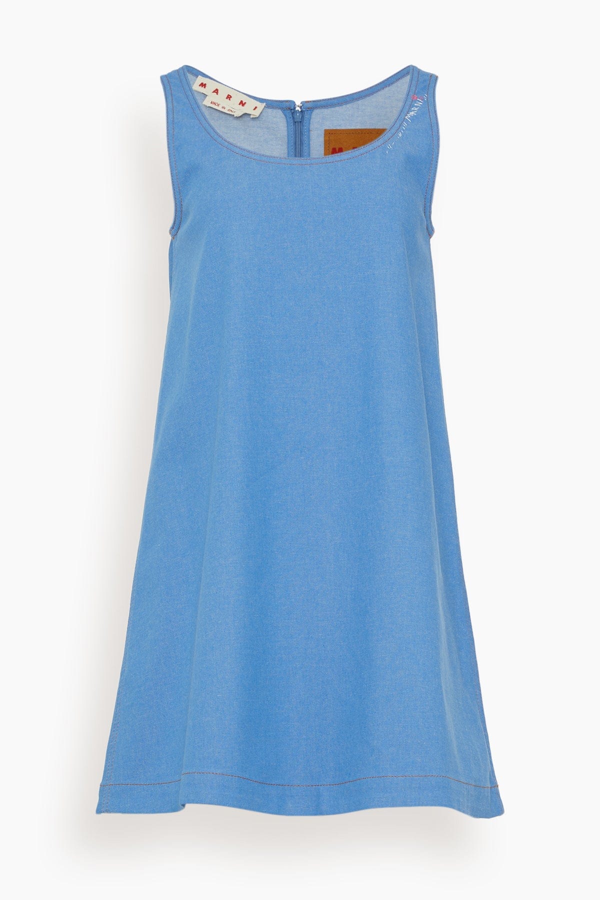 Denim Shift Dress, Sleeveless, Azure