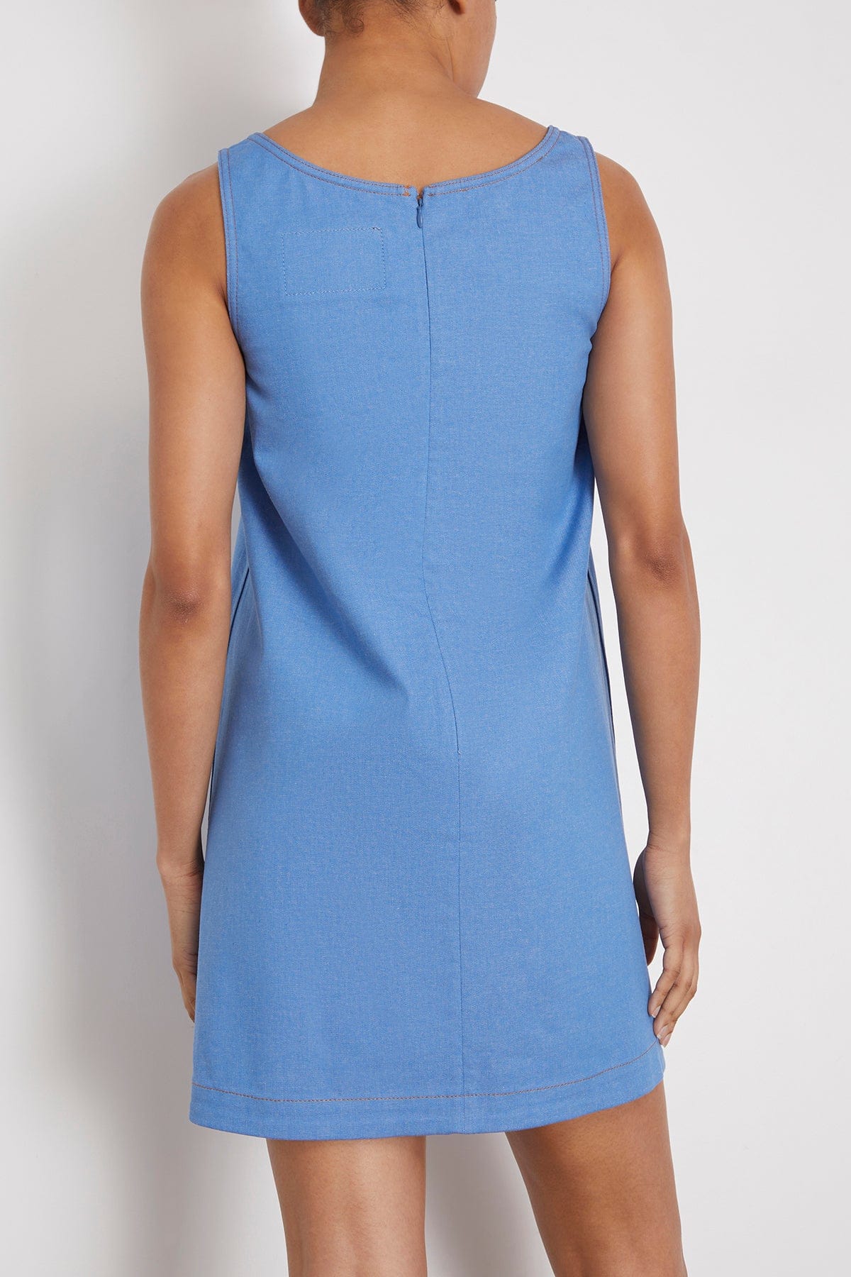 Denim Shift Dress, Sleeveless, Azure