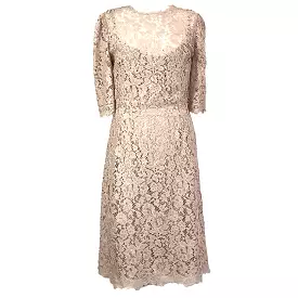 D&G Nude Pink Lace Shift Dress Size Medium