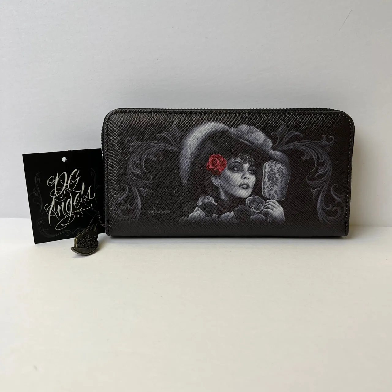 DGA David Gonzales Art Angels Catrina Rockabilly Pinup Zipper Clutch Wallet