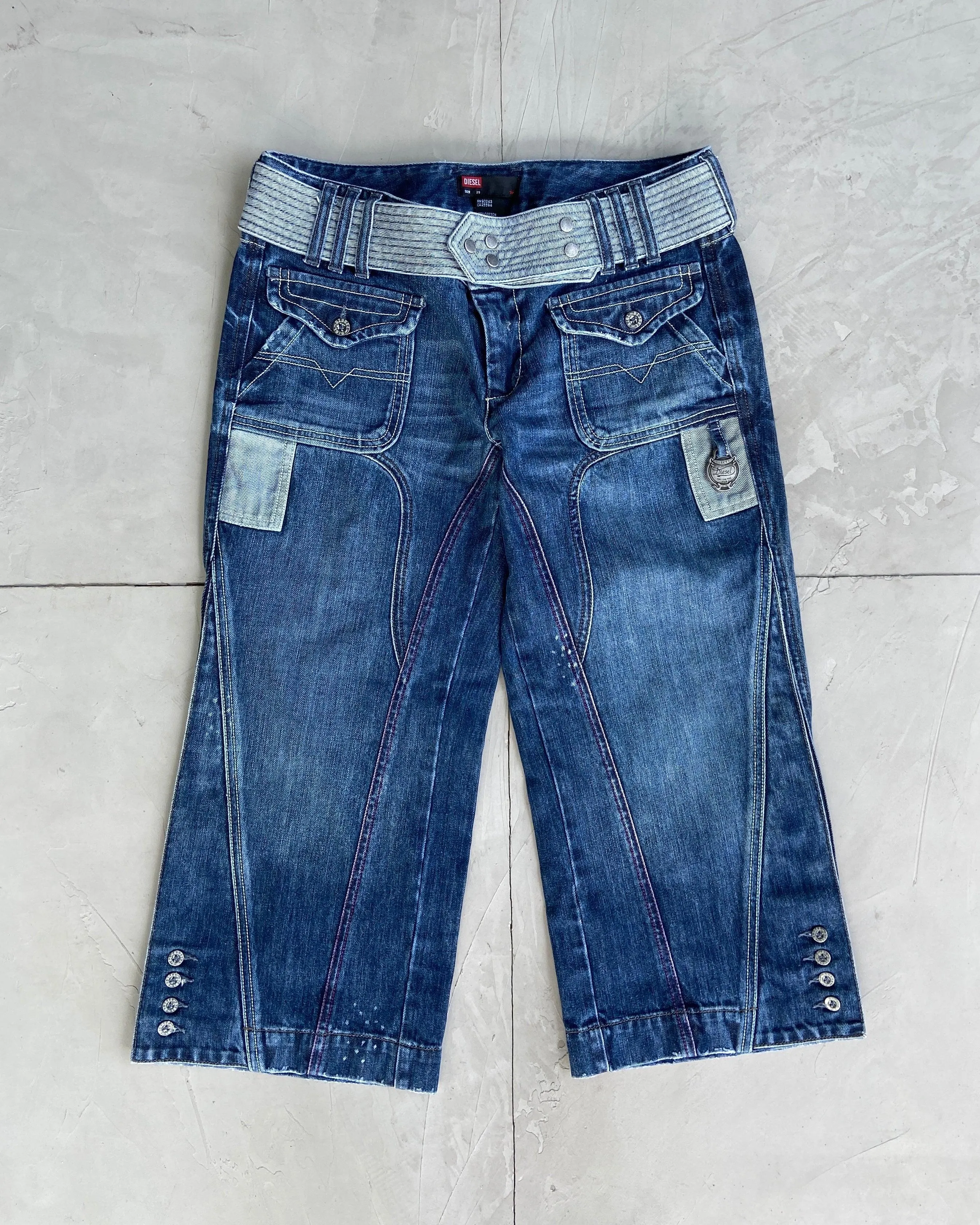 Denim Capris: Diesel Cargo 3/4 Length, Size W29