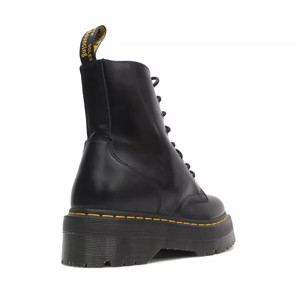 Dr. Martens Jadon Black Smooth Leather Mid-calf 8-eye Boots - UK 5