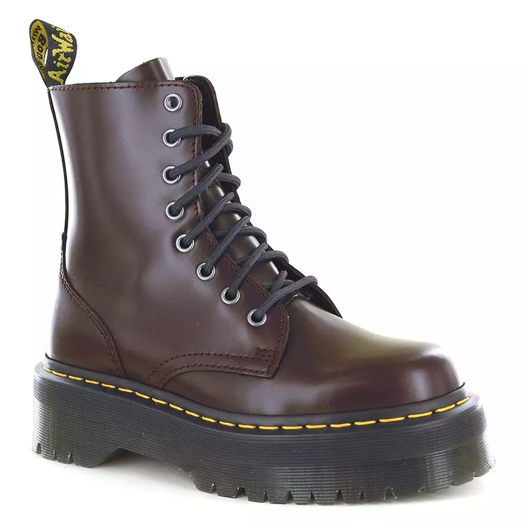 Dr. Martens Unisex Boots Jadon Casual Lace-Up Zip-Up Ankle Smooth Leather UK 6