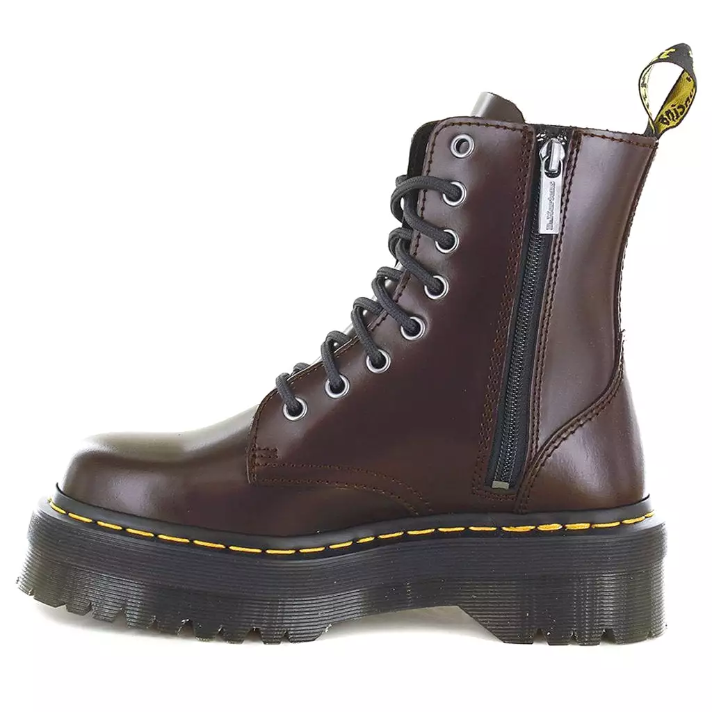 Dr. Martens Unisex Boots Jadon Casual Lace-Up Zip-Up Ankle Smooth Leather UK 6