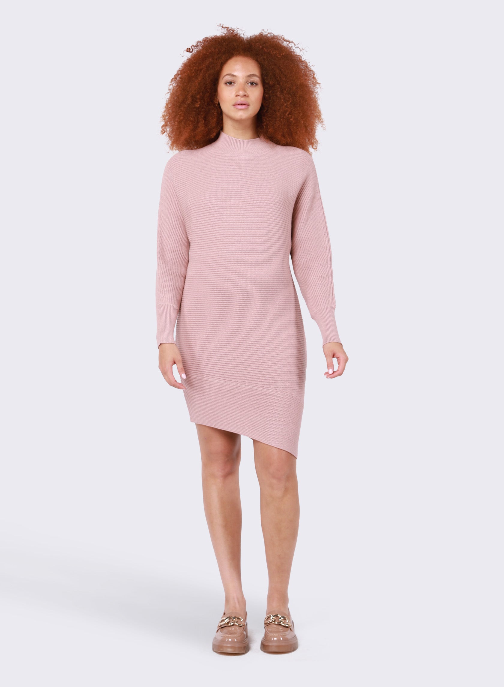 Edge Asymmetrical Sweater Dress