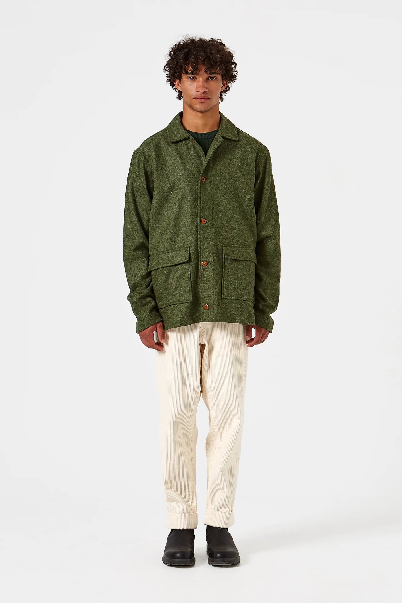 Edmmond Studios Khaki Felt Overshirt