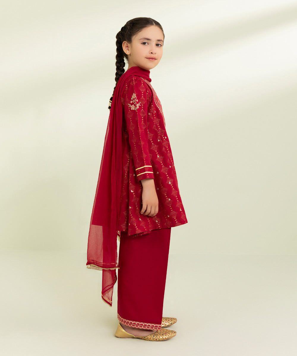 Embroidered Jacquard Suit - 3 Piece