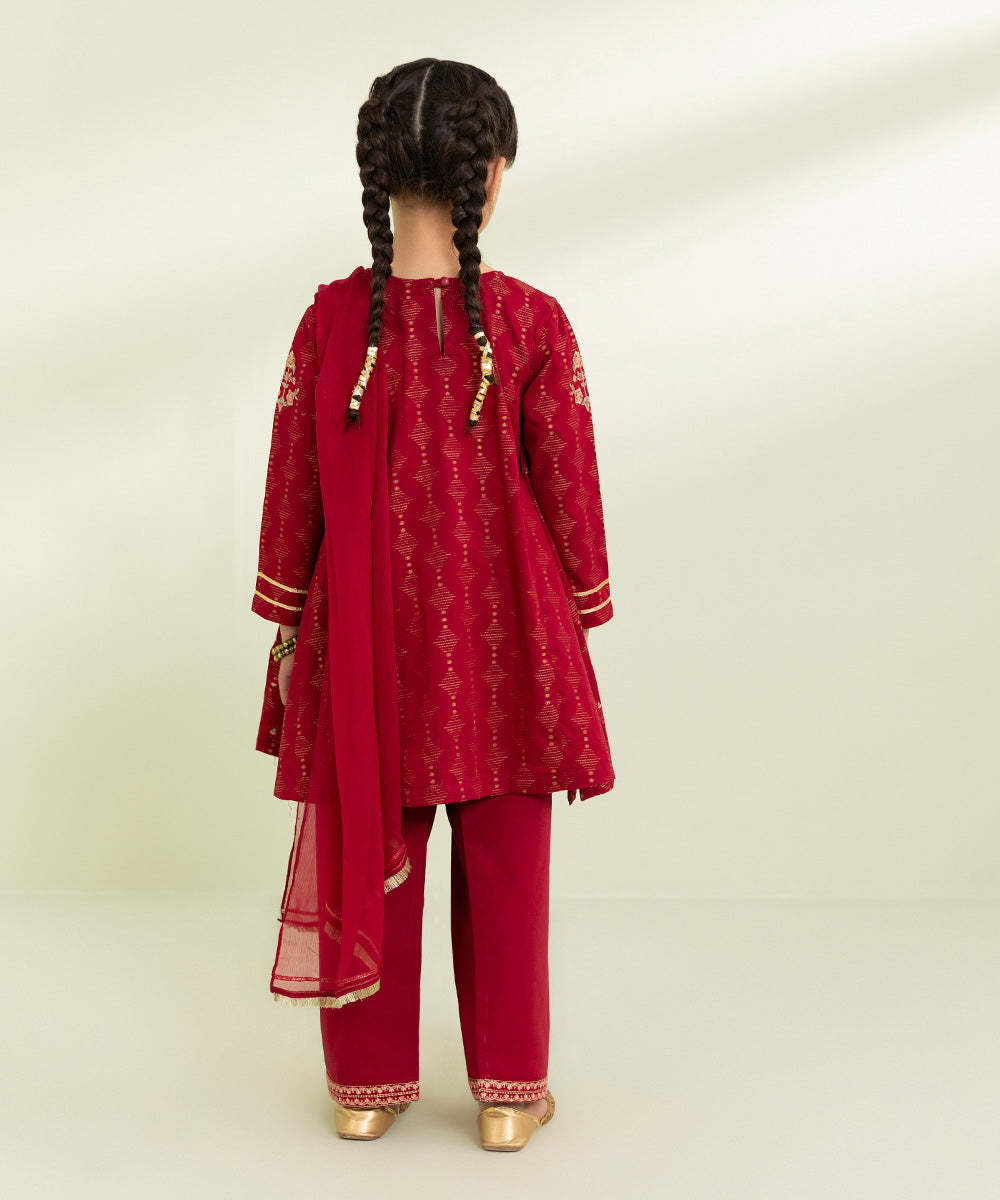 Embroidered Jacquard Suit - 3 Piece