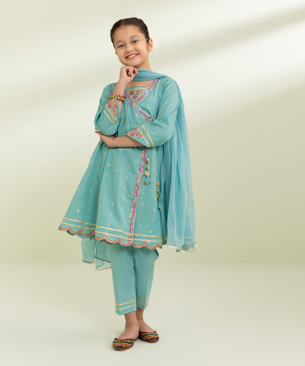 Embroidered Jacquard Suit - 3 Piece.