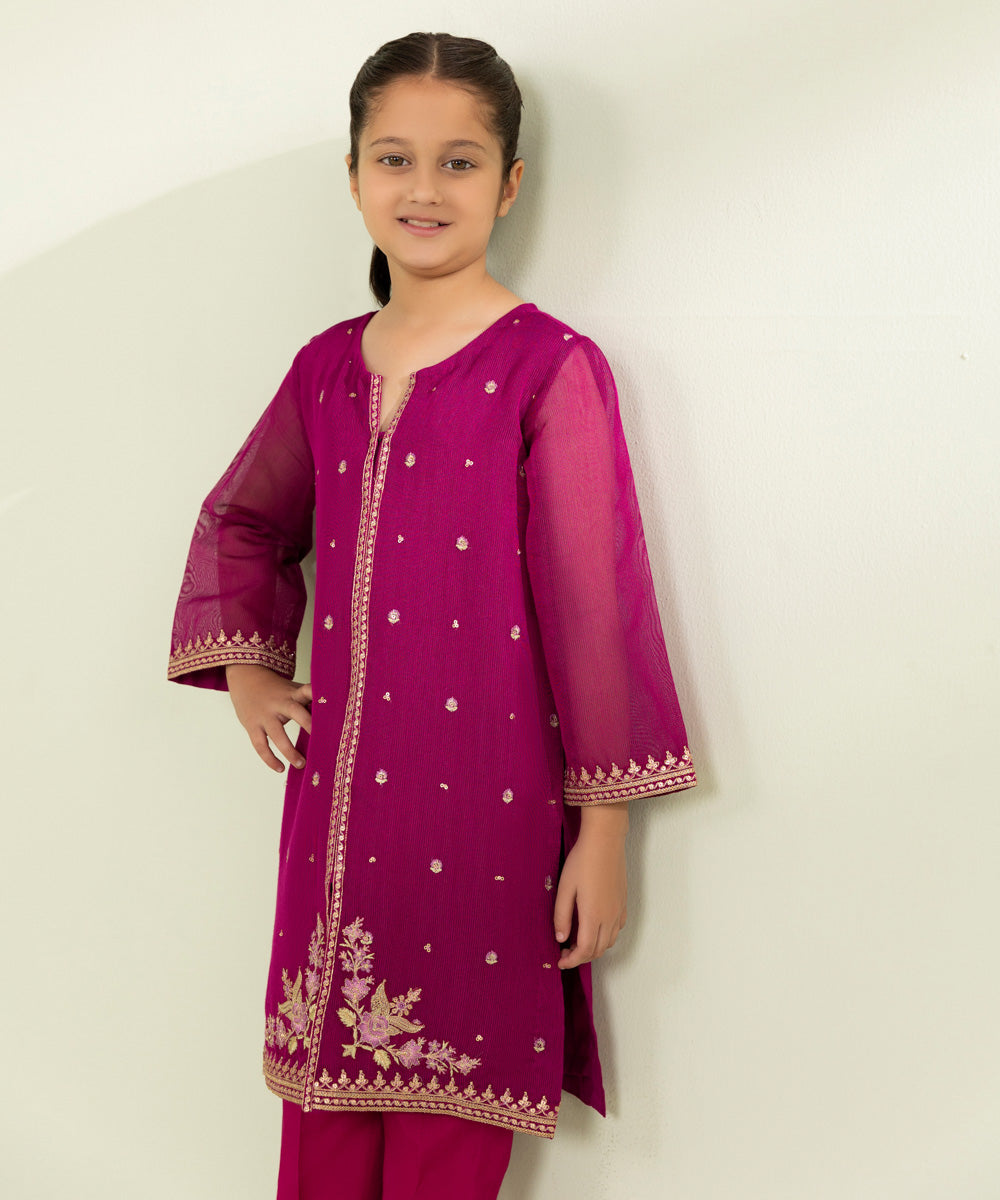 Embroidered Silk Khaddi Suit