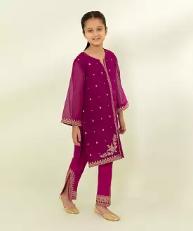 Embroidered Silk Khaddi Suit