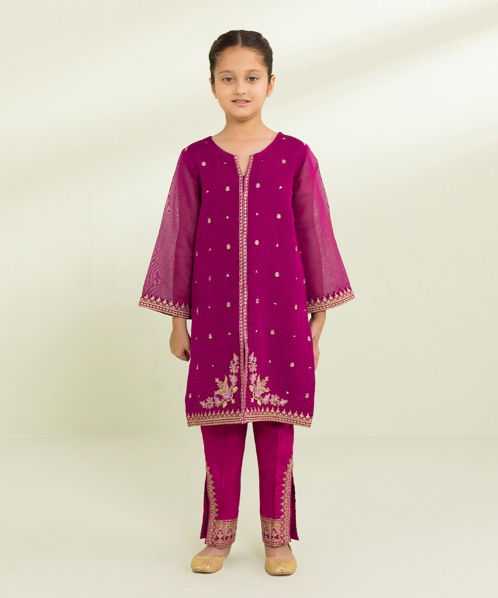 Embroidered Silk Khaddi Suit