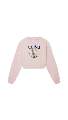 Equipement Sportif Pink Cropped Sweatshirt