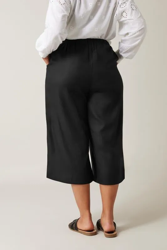 EVANS Black Linen Culottes