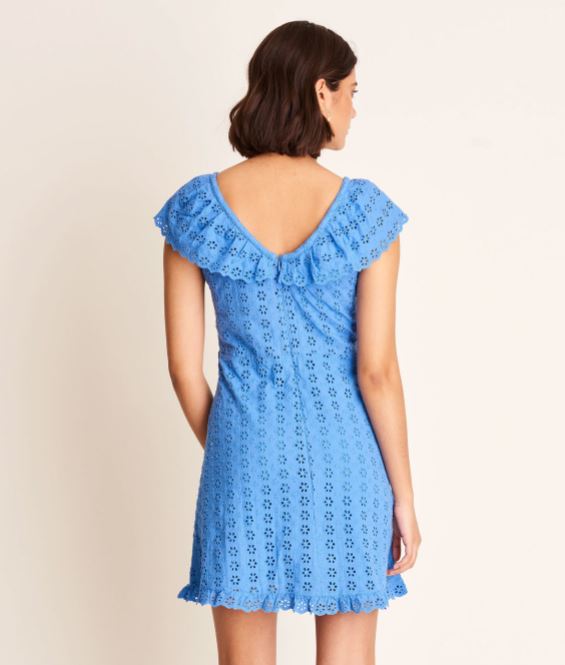 Eyelet shift dress, periwinkle