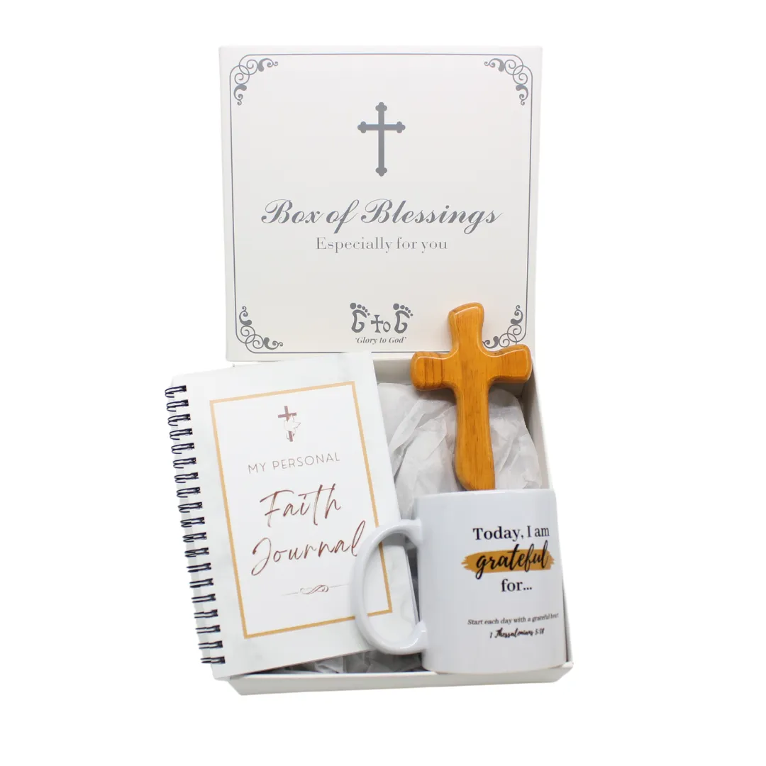 Faith Journal, Mug, and Comfort Cross Set (Personalization Available)