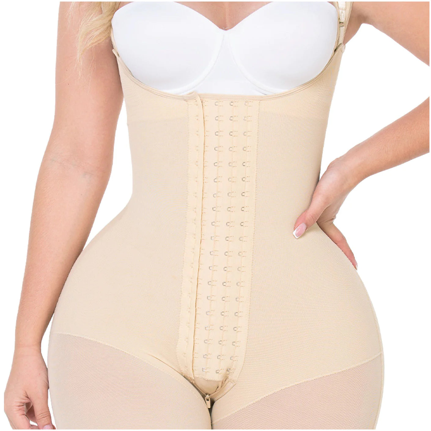 Fajas Colombianas Post Surgery Mid Thigh Shapewear Bodysuit for Hourglass Body Types | Fajas MYD 0489