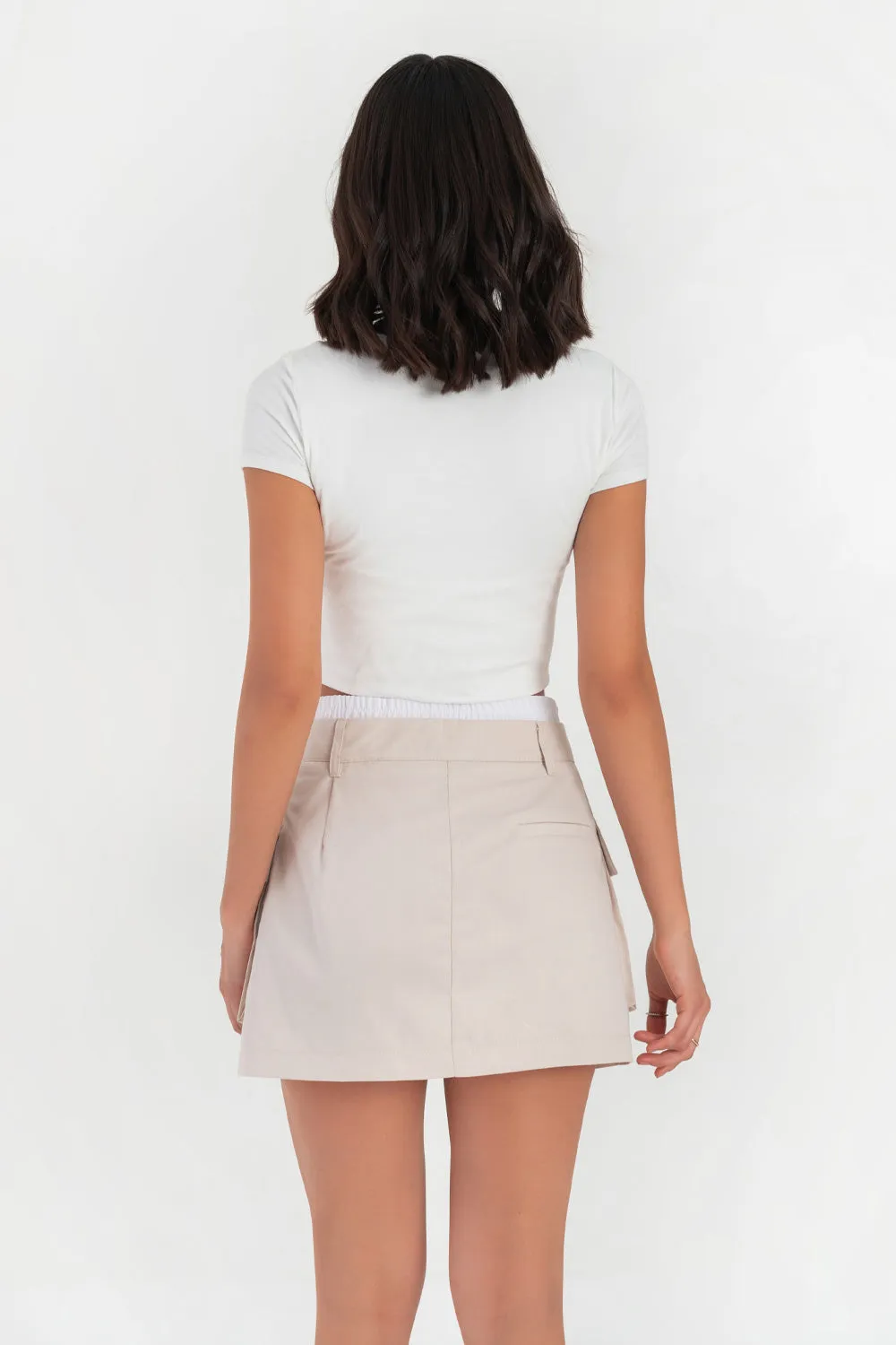 Contrast Boxer Cargo Mini Skirt