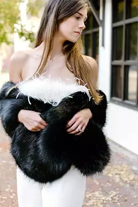 Faux fur shawl