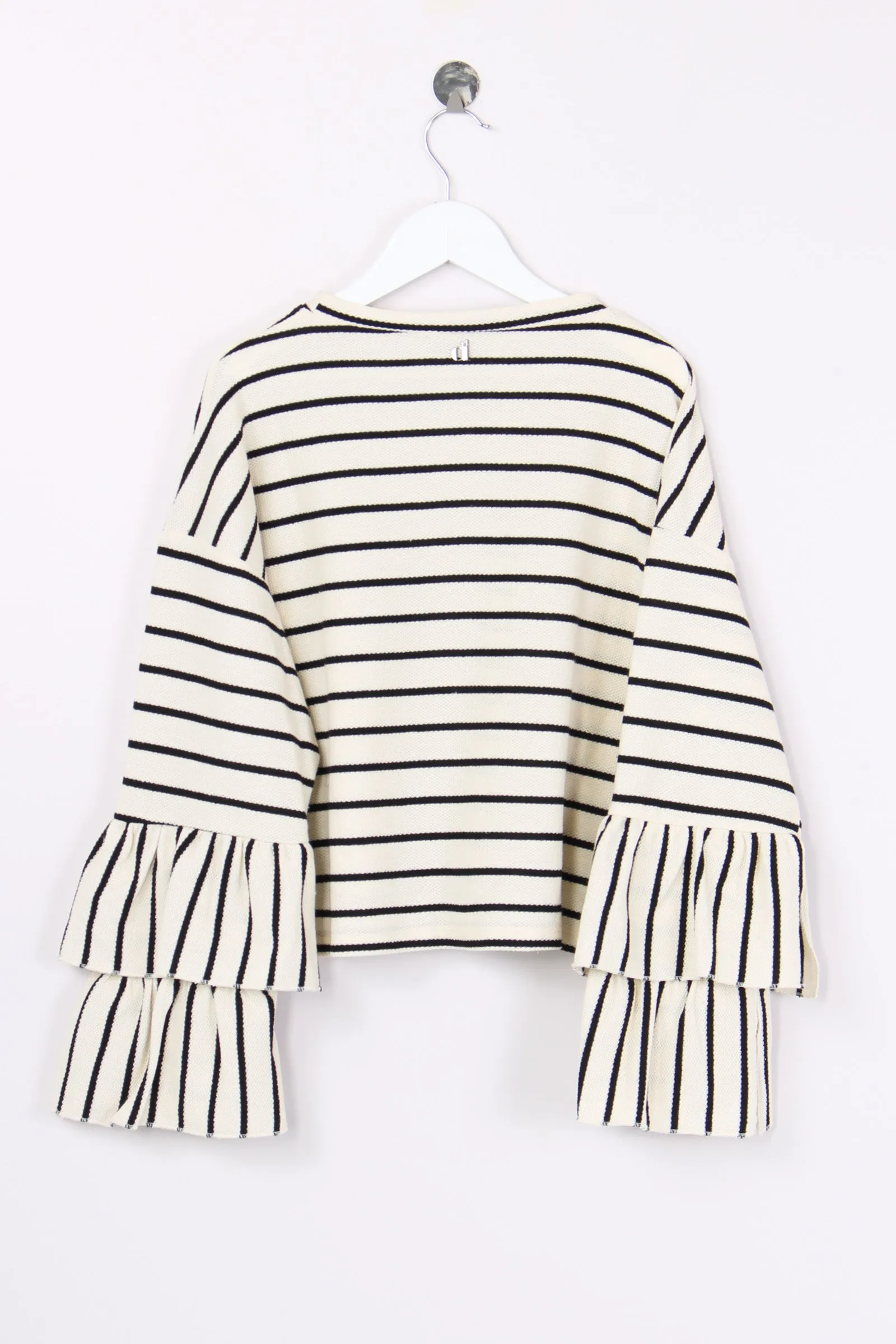 Black Striped Cropped Sweatshirt