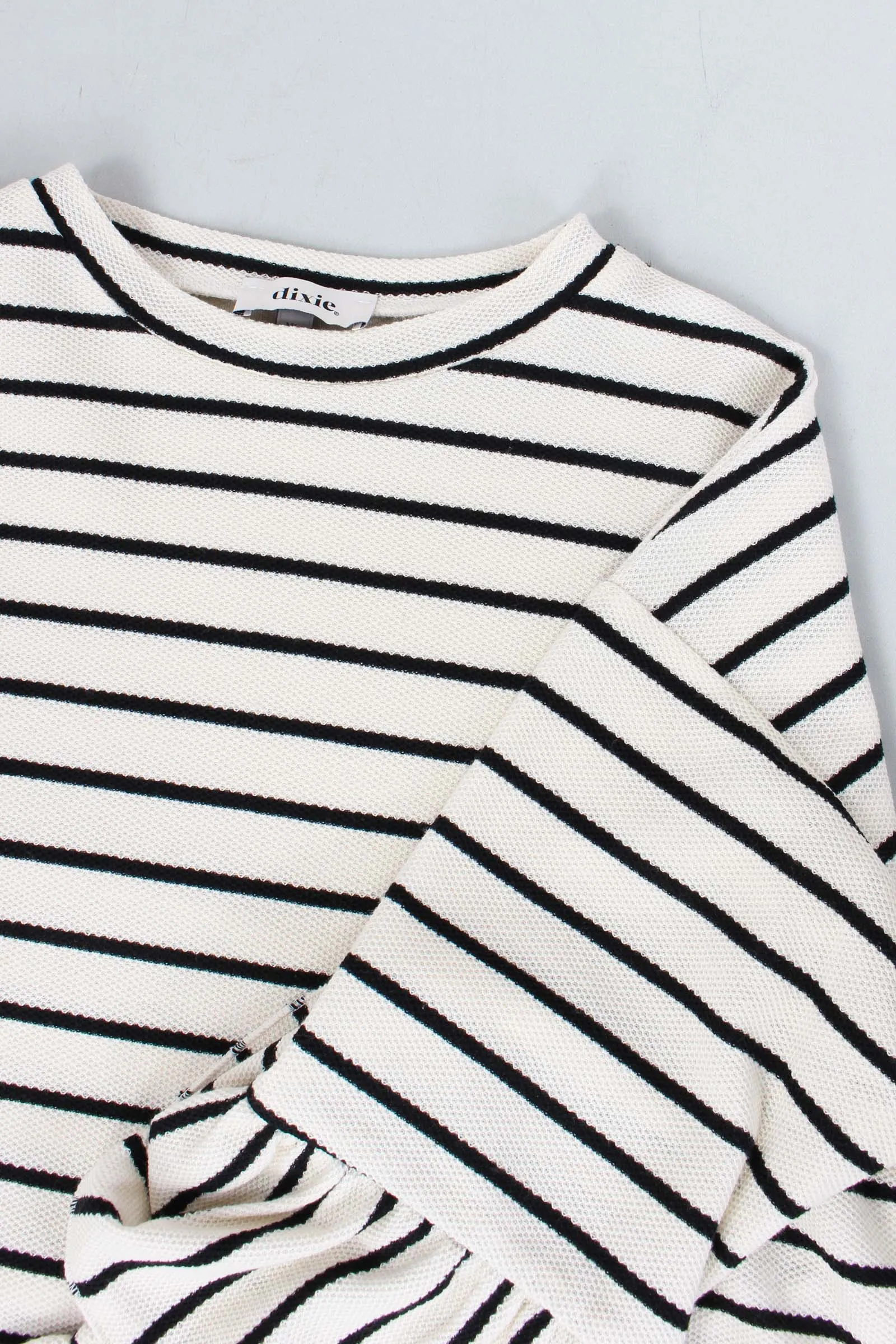 Black Striped Cropped Sweatshirt