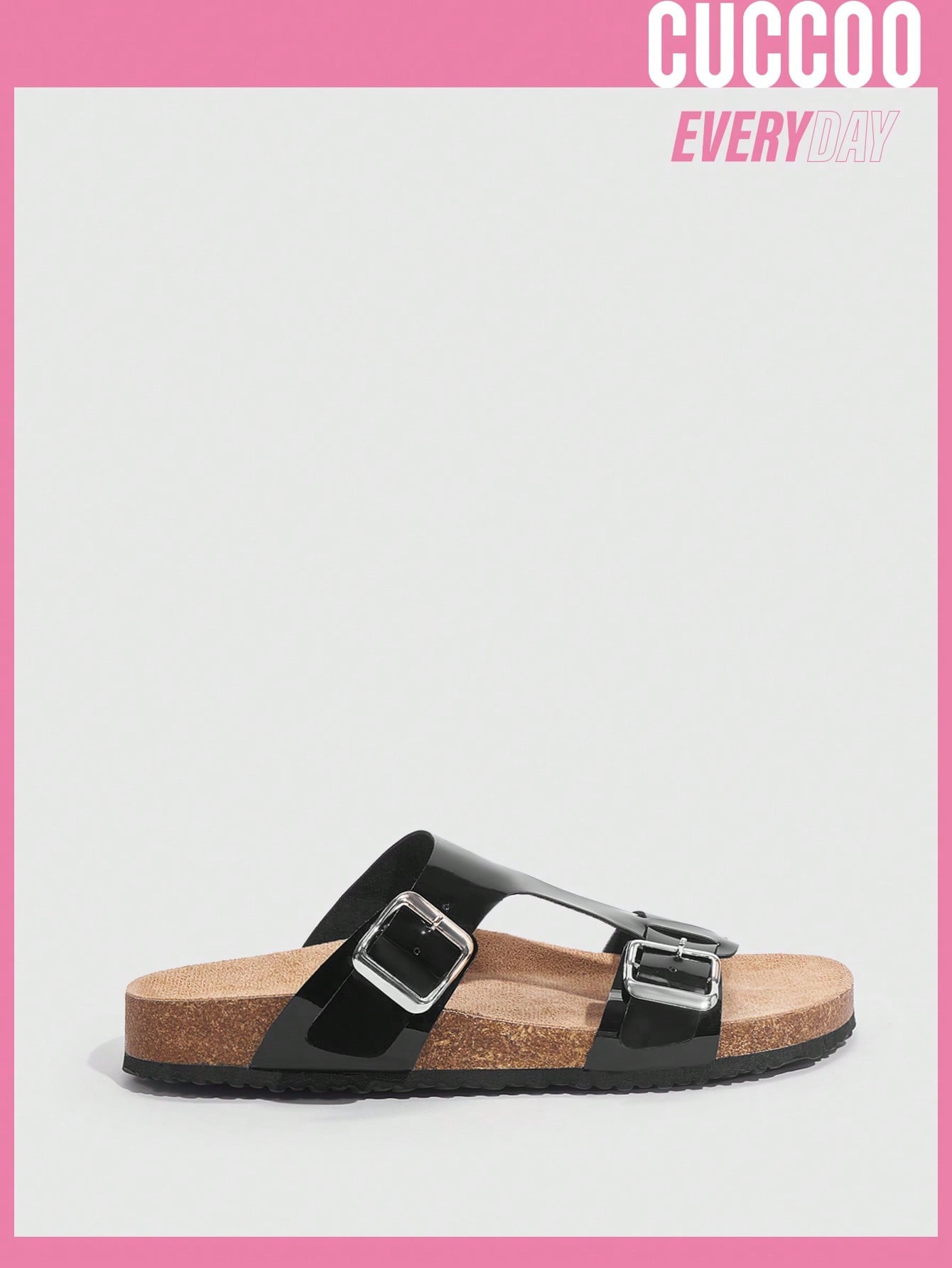 Flat black sandals for women ideal for spring and summer.