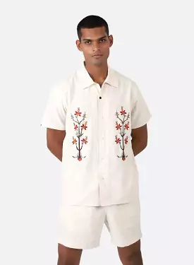 Floral Embroidered Short-Sleeve Shirt by Kardo Design