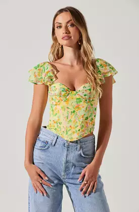 Floral Heart Bustier Top