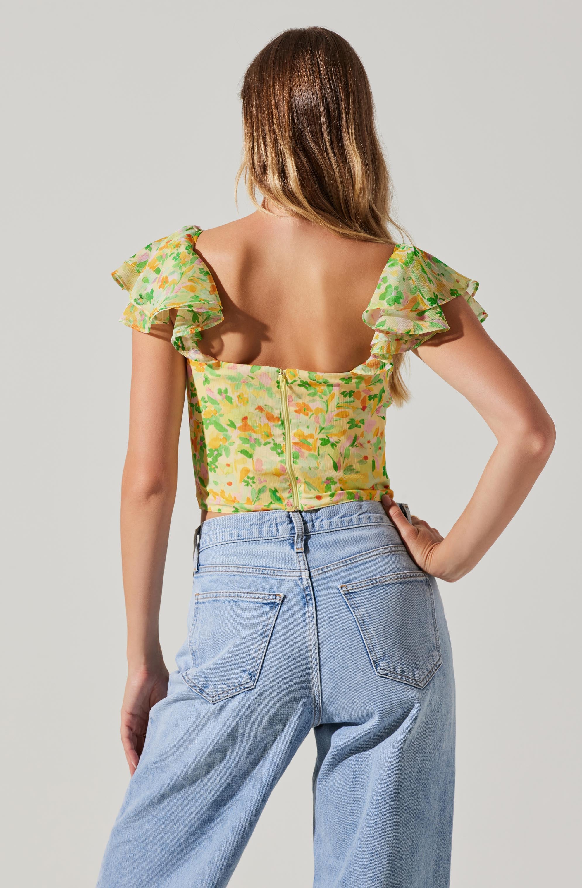 Floral Heart Bustier Top