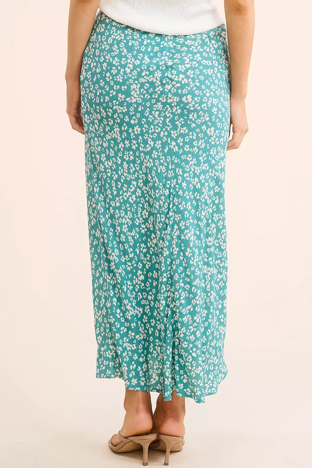 Floral Maxi Skirt - Teal Color