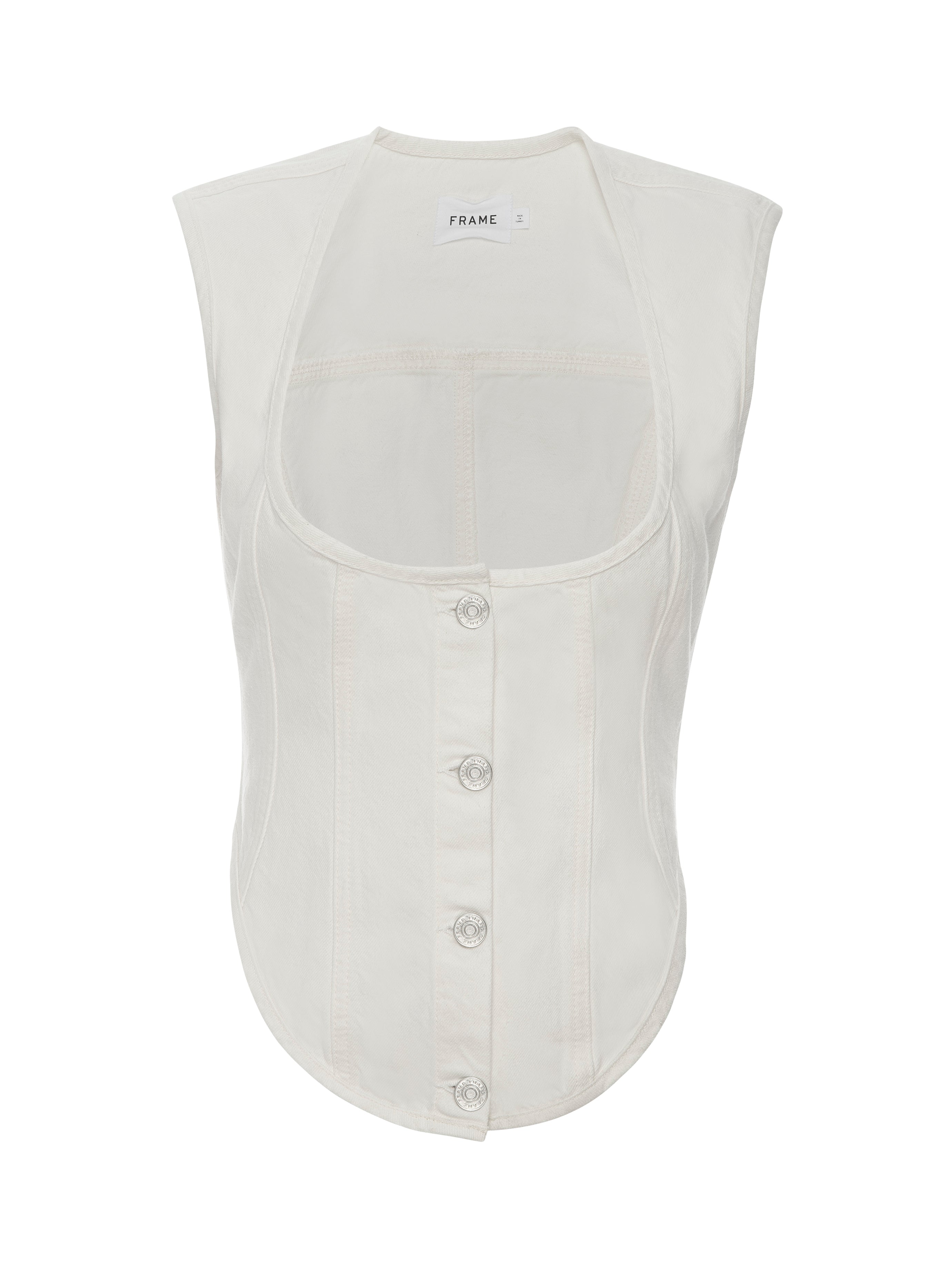 Frame - Ecru Seamed Scoop Bustier Top