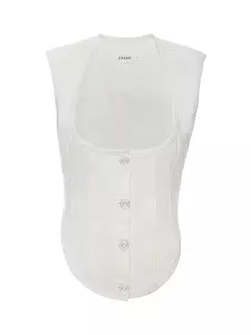 Frame - Ecru Seamed Scoop Bustier Top