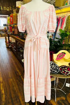 French pink midi dress