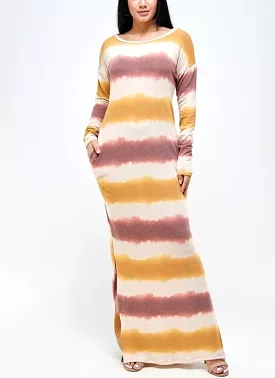 French striped long sleeve dress