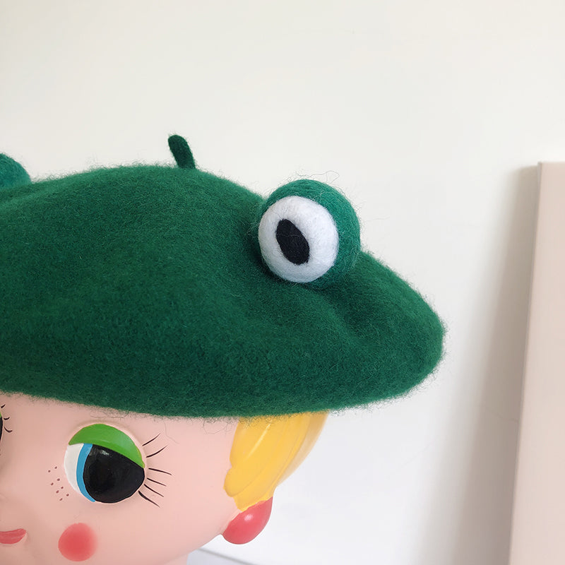 Frog Beret made of wool - by0152.